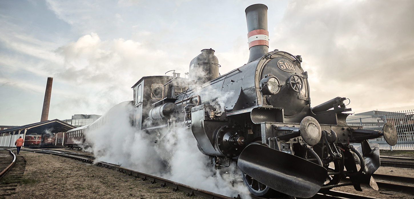 Vintage Train with steam