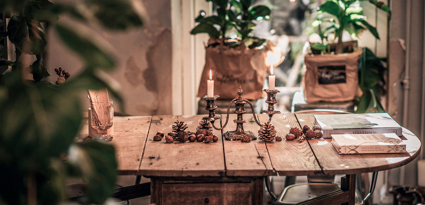 Fall decorations at Café Fleuri