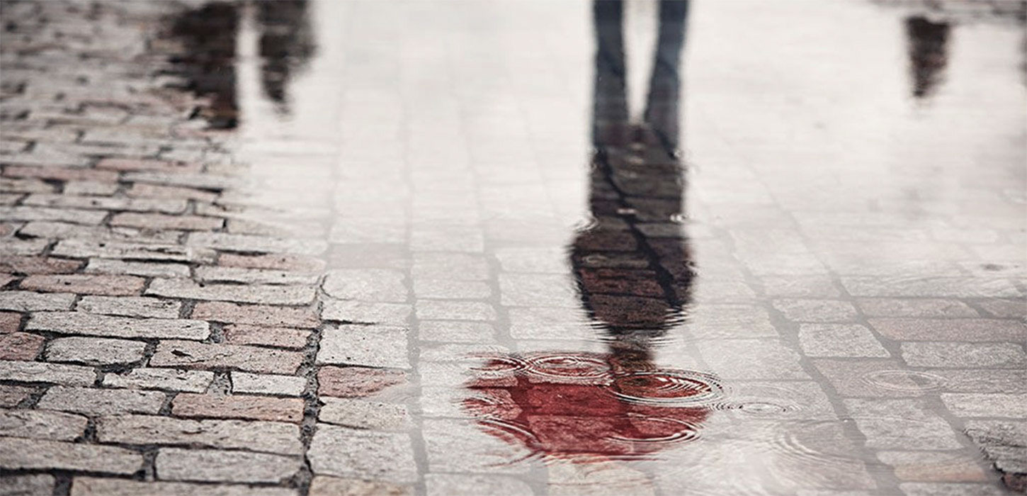 Rain reflection and umbrella