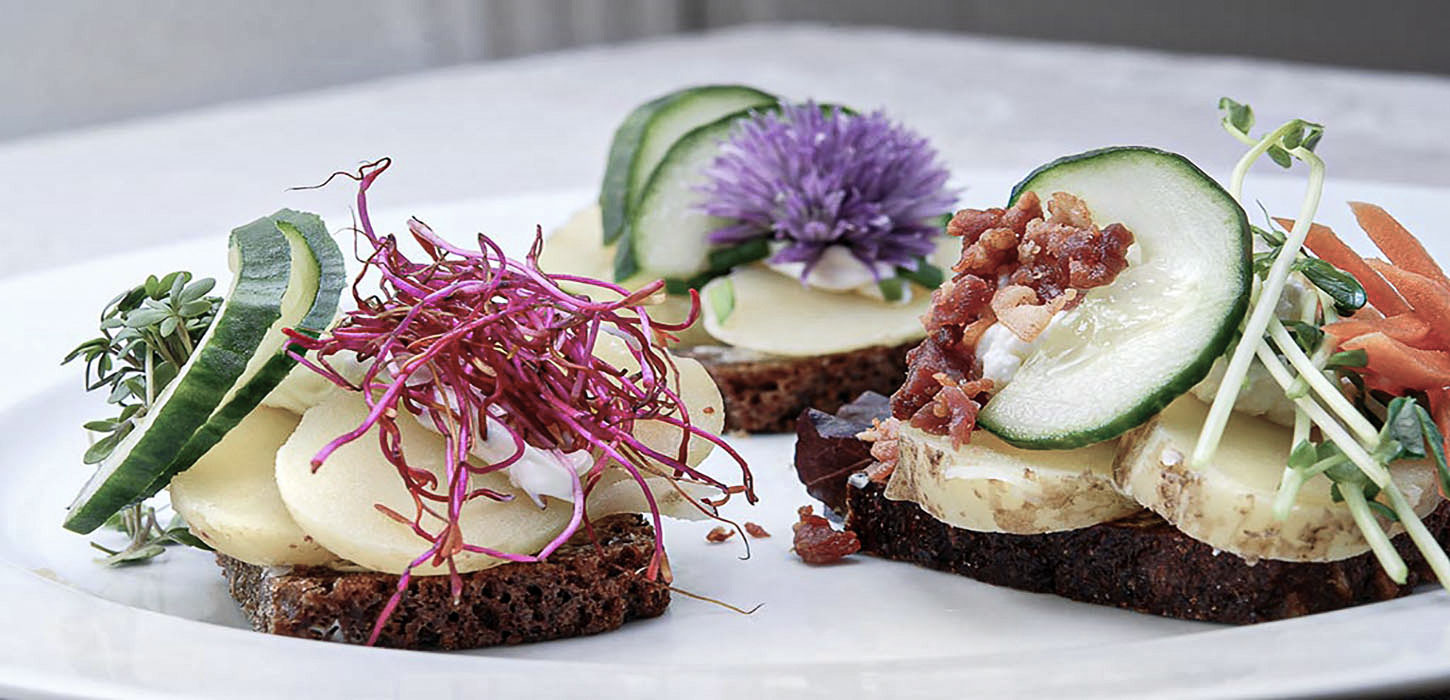 Fint smørrebrød med pynt
