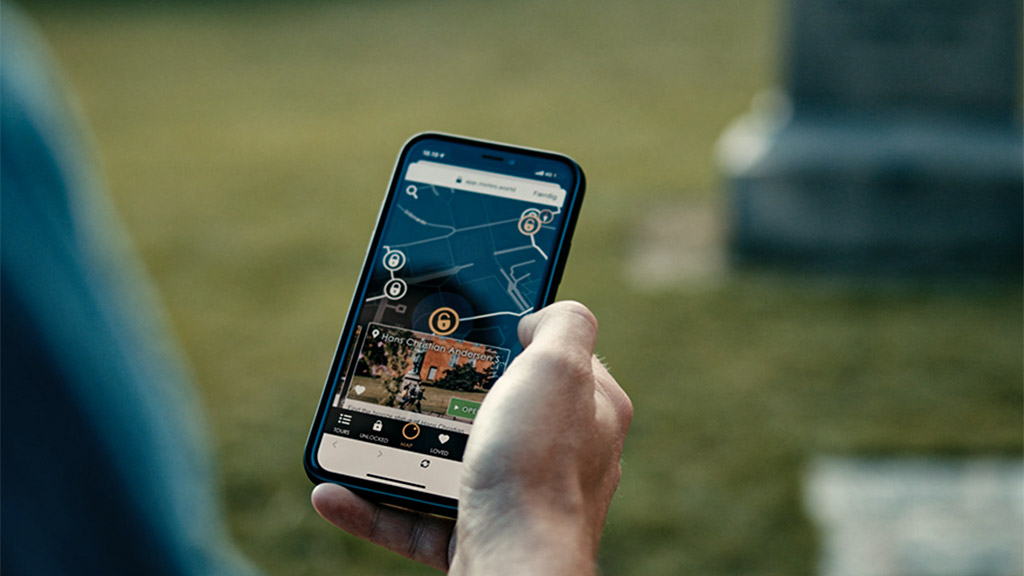 Storyhunt - skærmbillede fra tur