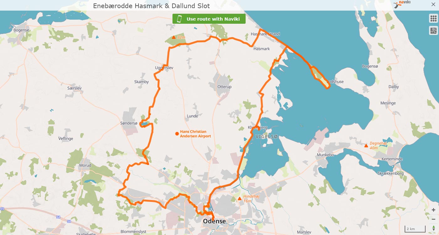 Enebærodde, Hasmark og Dallund Slot cykelrute