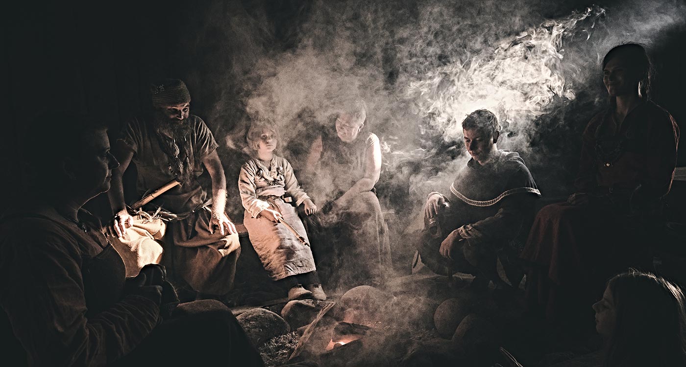 Baalstemning i langhuset på Fyrkat