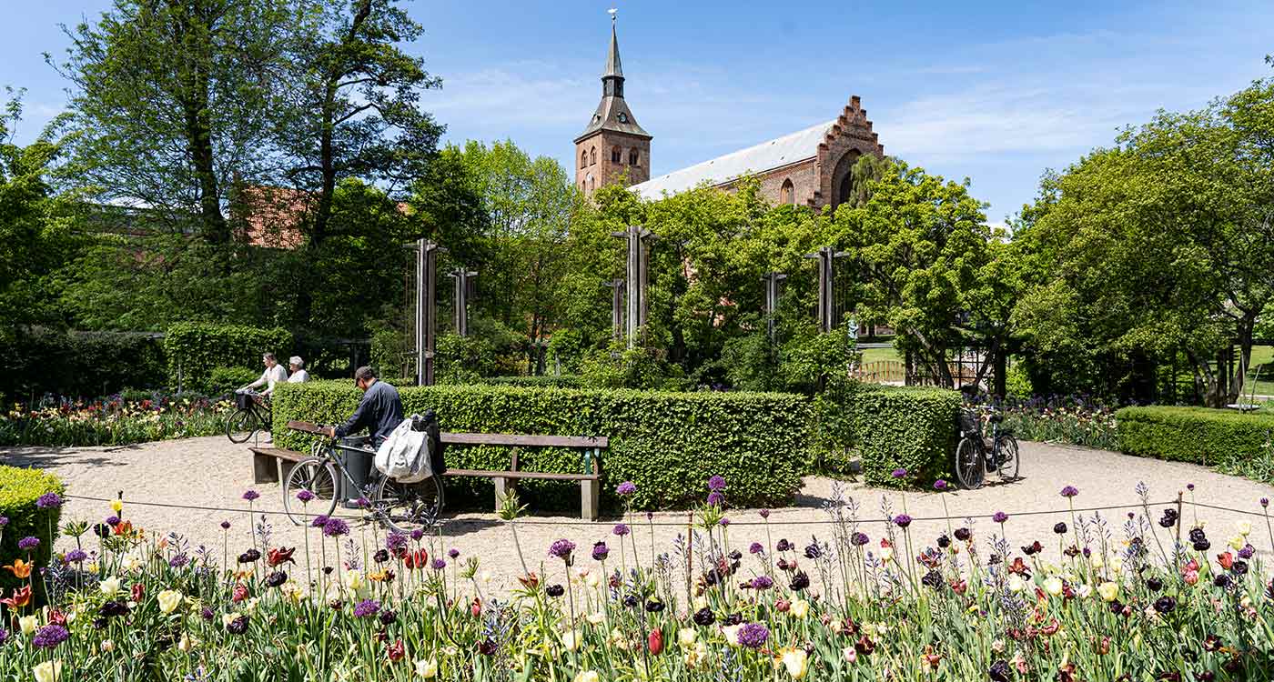 The Odense Cathedral as seen from the park