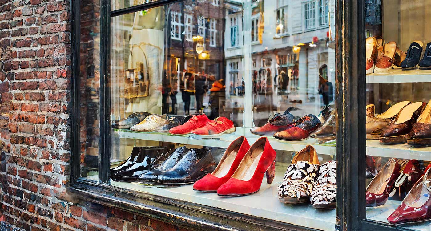 Skobutik butiksvindue