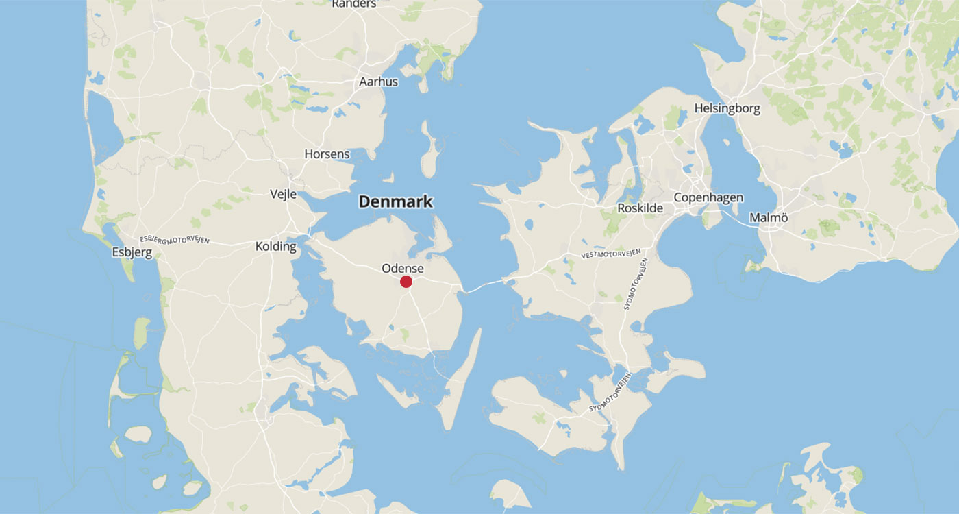 Danmarkskort med Odense marker