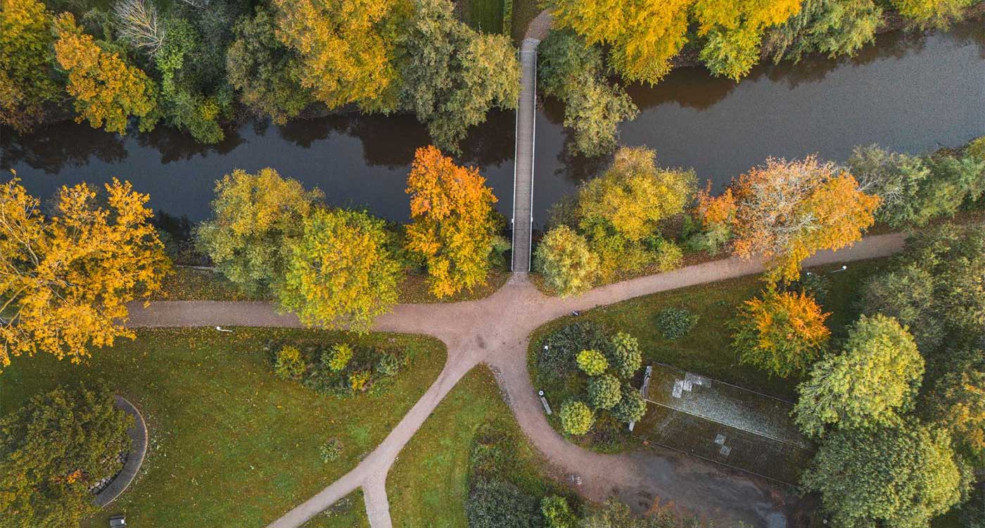 Odense Å efterår drone