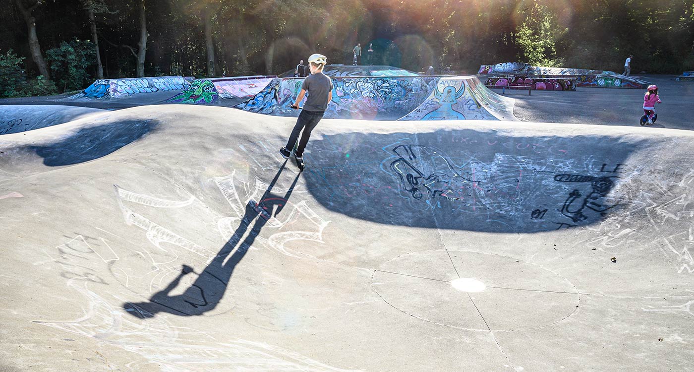 Små skatere i Skt. Jørgensparken