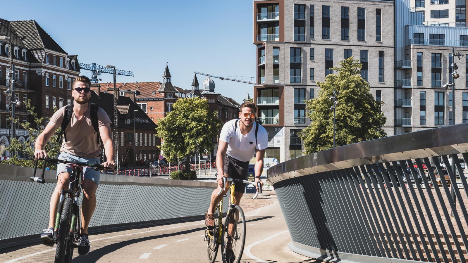 Two cyclists on the City Bridge