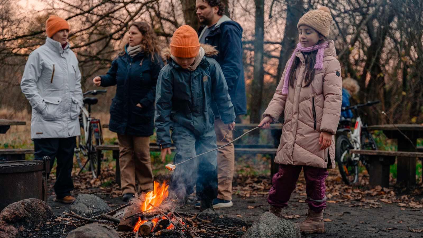 Bålhygge i skoven