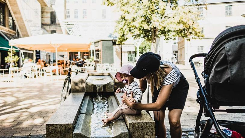 Mum and baby in Brandts quarter