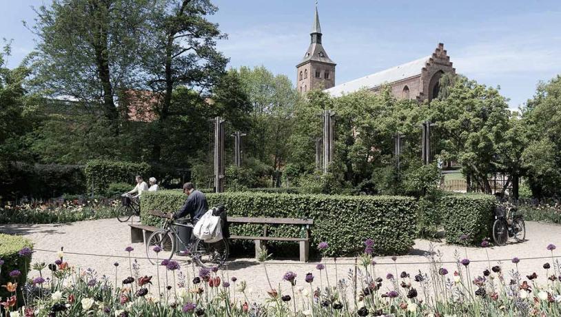 The Odense Cathedral as seen from the park