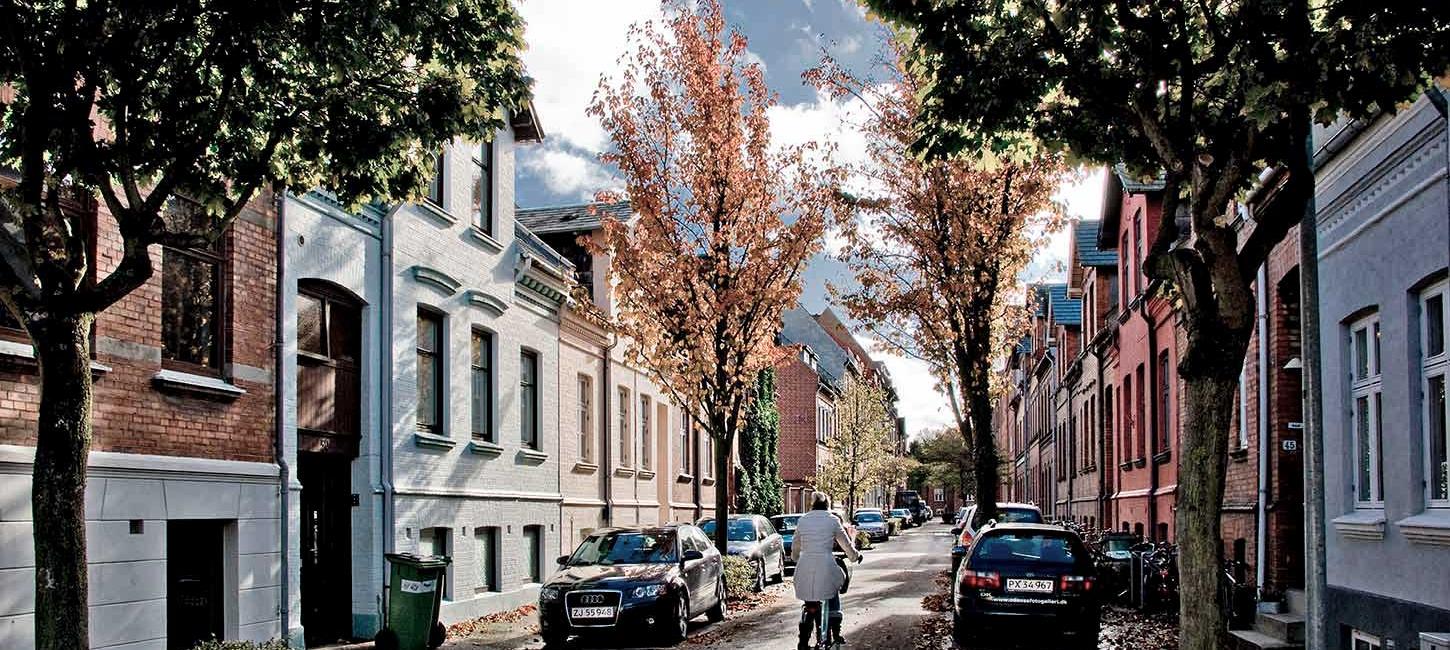 cycling in Fredensgade autumn colours