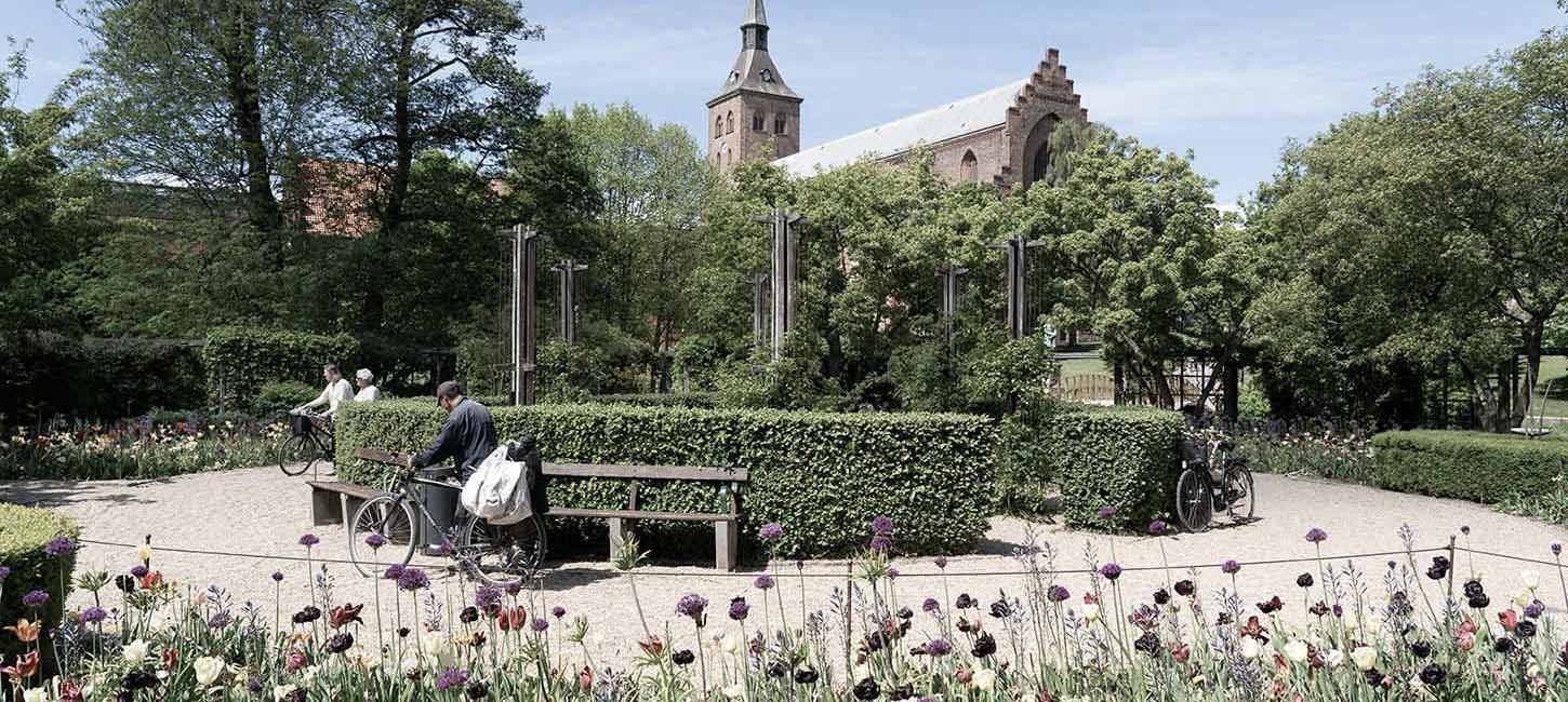 The Odense Cathedral as seen from the park