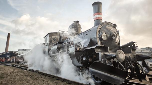 Vintage Train with steam