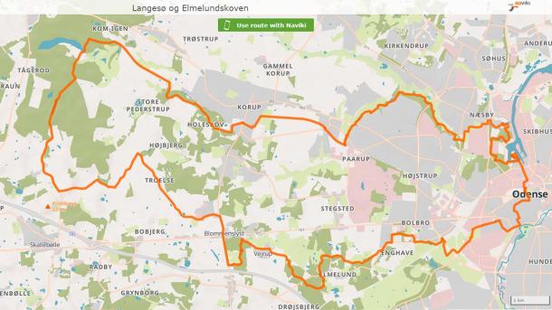 Langesø og Elmelundskoven cykelrute