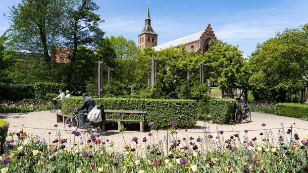 The Odense Cathedral as seen from the park
