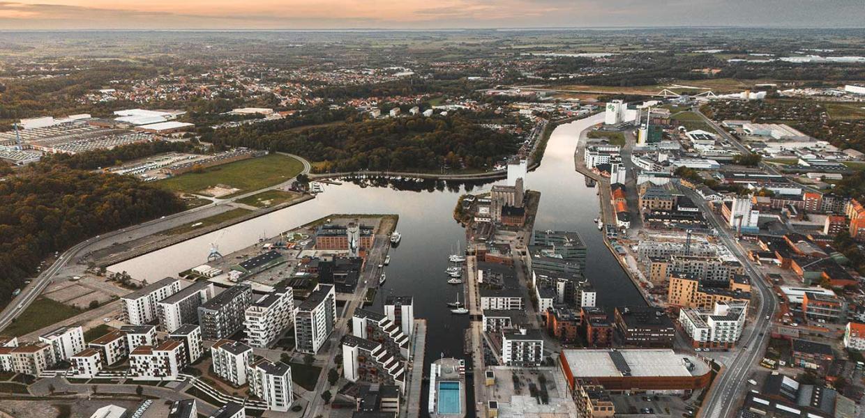 drone solopgang odense havn