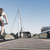 Cyclist on the City Bridge