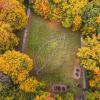 drone efteraarsbillede af bladet i fruens boege