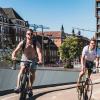 Two cyclists on the City Bridge