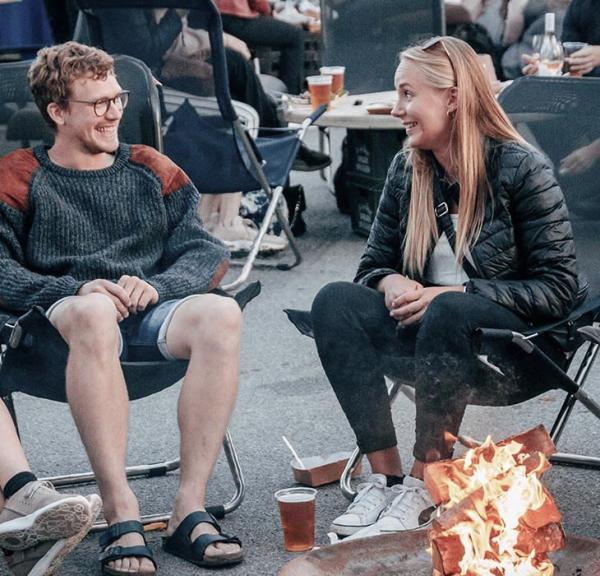Bonfire in front of Storm's Pakhus
