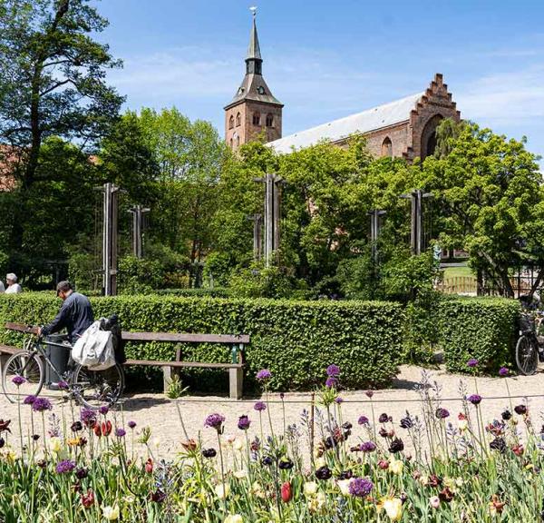 The Odense Cathedral as seen from the park