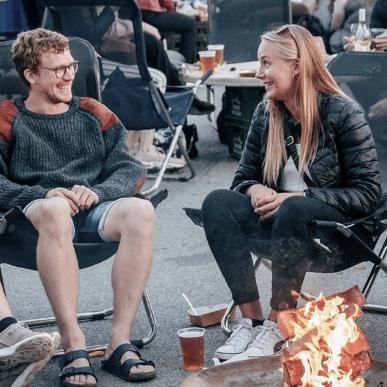 Bonfire in front of Storm's Pakhus