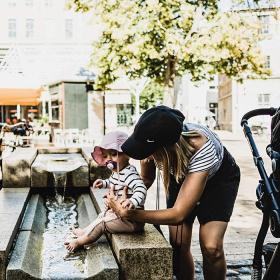 Mum and baby in Brandts quarter