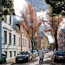 cycling in Fredensgade autumn colours