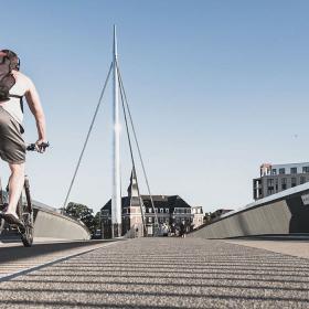 Cyclist on the City Bridge