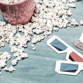 Popcorn and 3D glasses