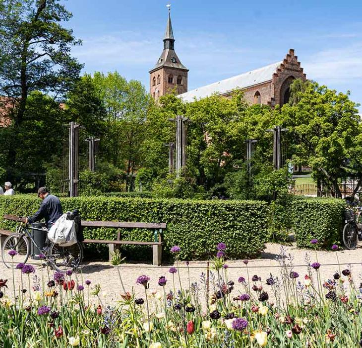 The Odense Cathedral as seen from the park